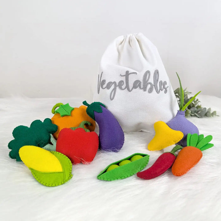 Handmade Realistic Vegetable Felt Educational Toys | Set Of 10