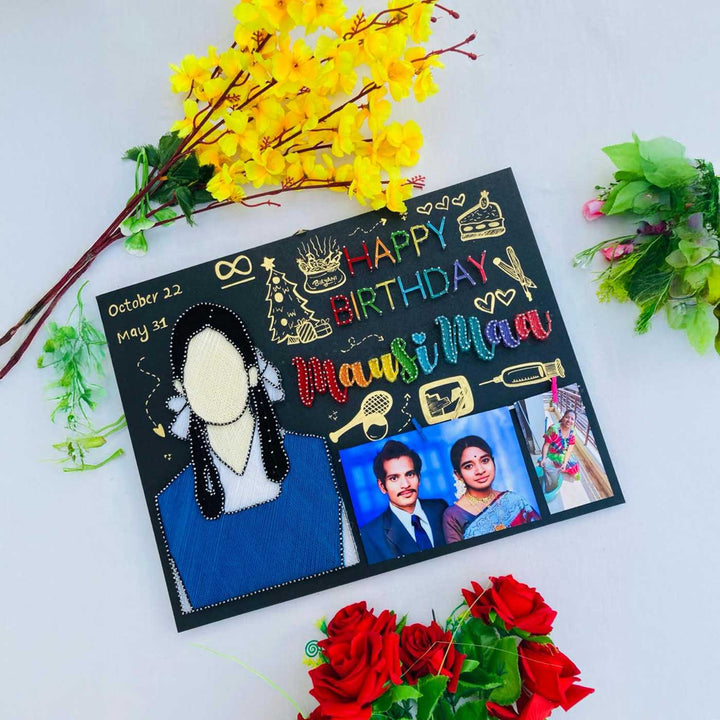 Photo Personalized Handmade String Art Mom Theme Wooden Decorative Plaque For Mothers