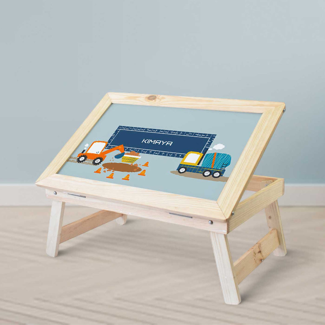 Personalized Let'S Build Theme Wooden Foldable Desk