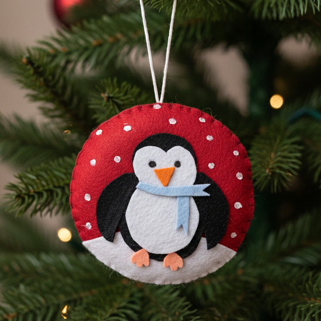 Handmade Penguin Felt Ornament For Christmas Tree Decoration