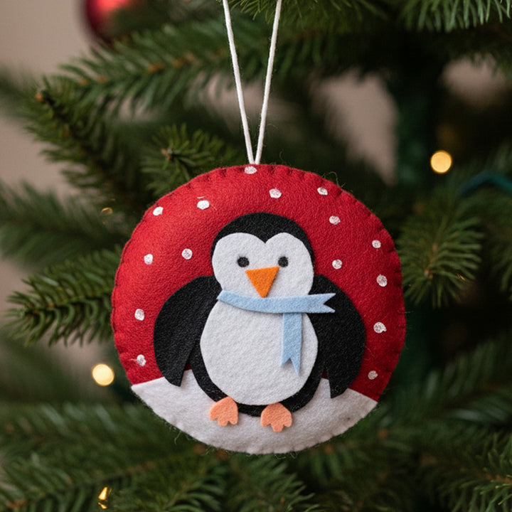 Handmade Penguin Felt Ornament For Christmas Tree Decoration