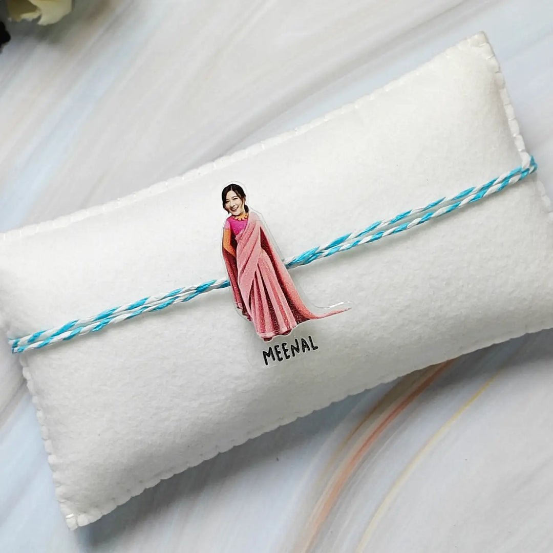 Photo Personalized Reusable Caricature Super Sister Acrylic Rakhi