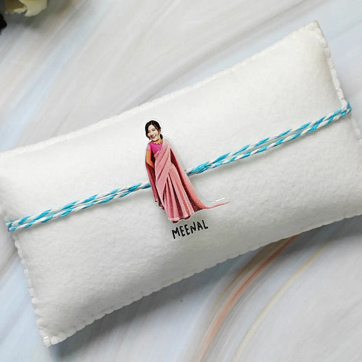 Photo Personalized Reusable Caricature Super Sister Acrylic Rakhi