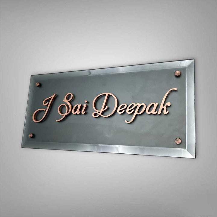 Personalized Weatherproof Grey Rectangle Copper Stainless Steel Name Plate