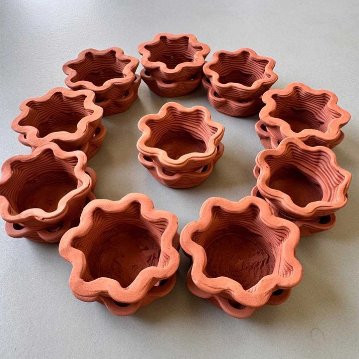 3D Printed Terracotta Diya For Pooja Decor