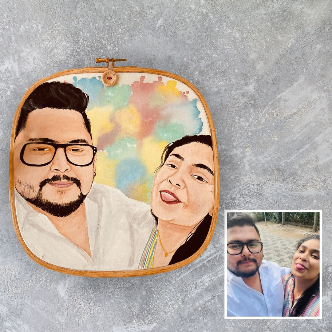 Photo Caricature Square Hoop Frame