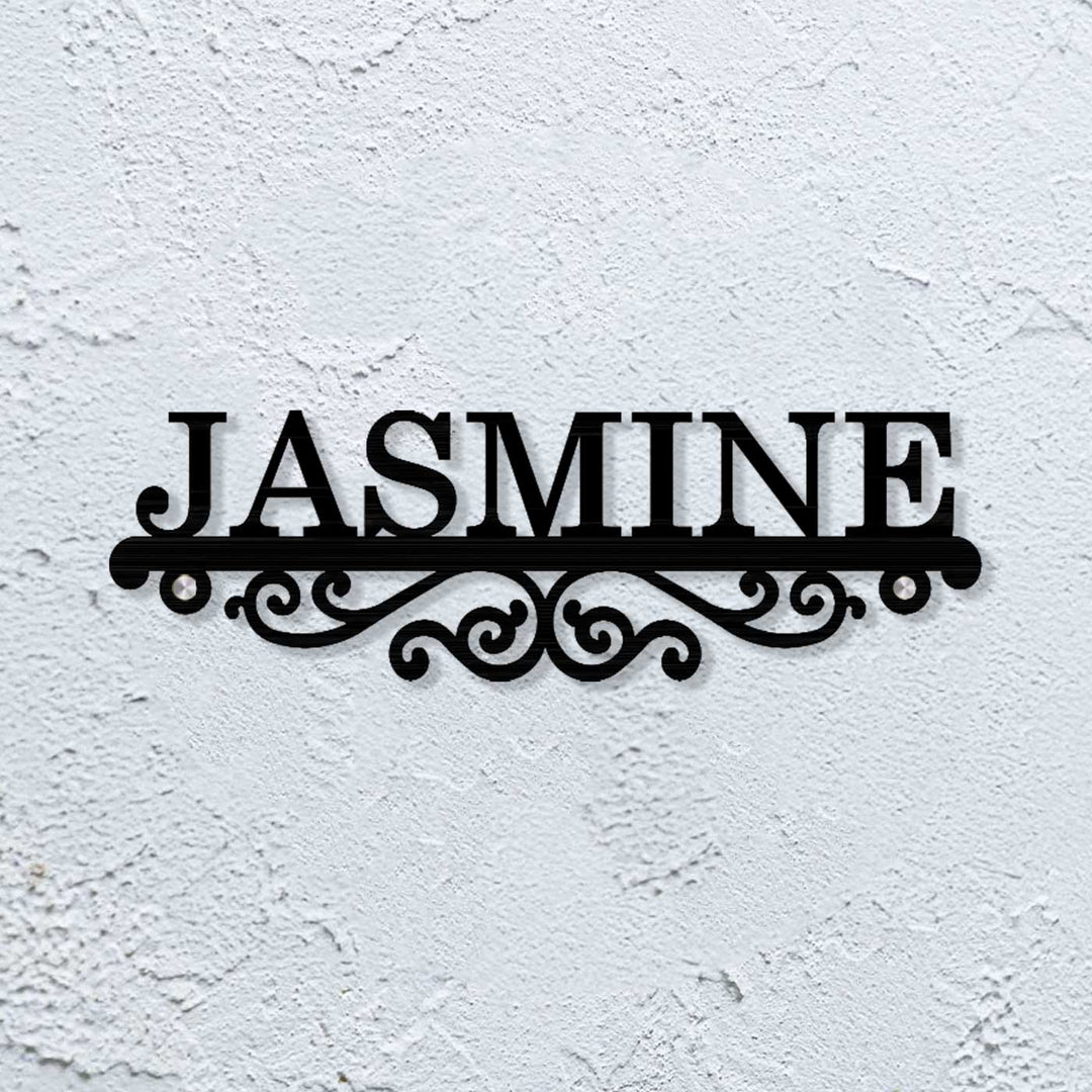 Personalized Laser Cut Minimal Design Steel Name Plate