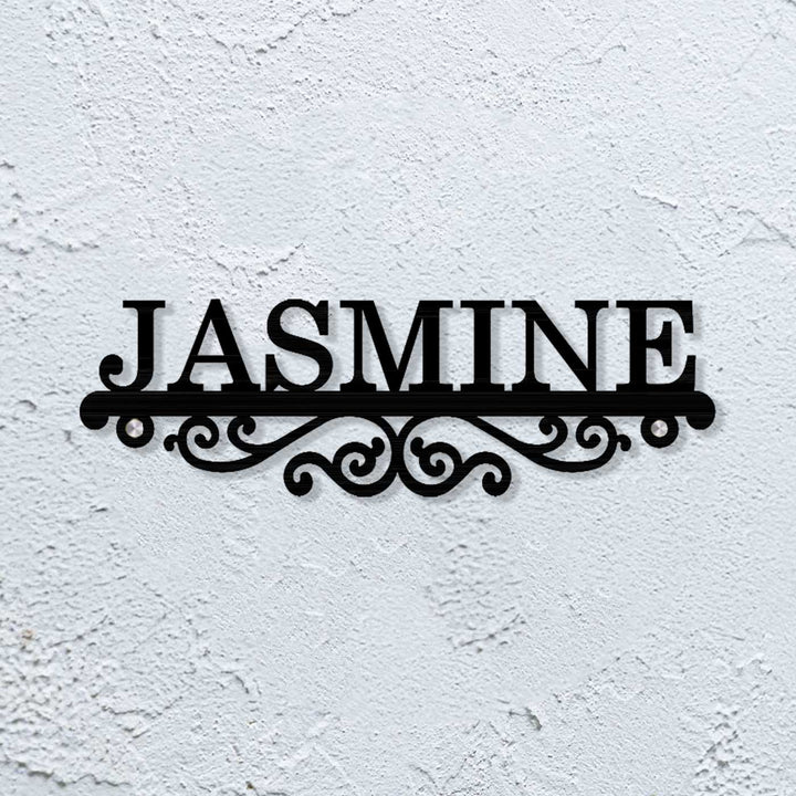 Personalized Laser Cut Minimal Design Steel Name Plate