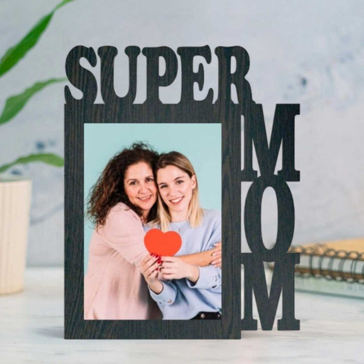 Photo Personalized "Super Mom" Wooden Decorative Plaque For Mothers