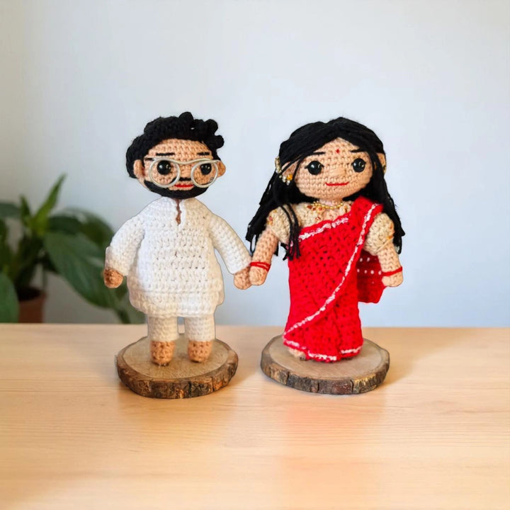 Photo Personalized Handmade Crochet Cotton Replica Doll | Set Of 2