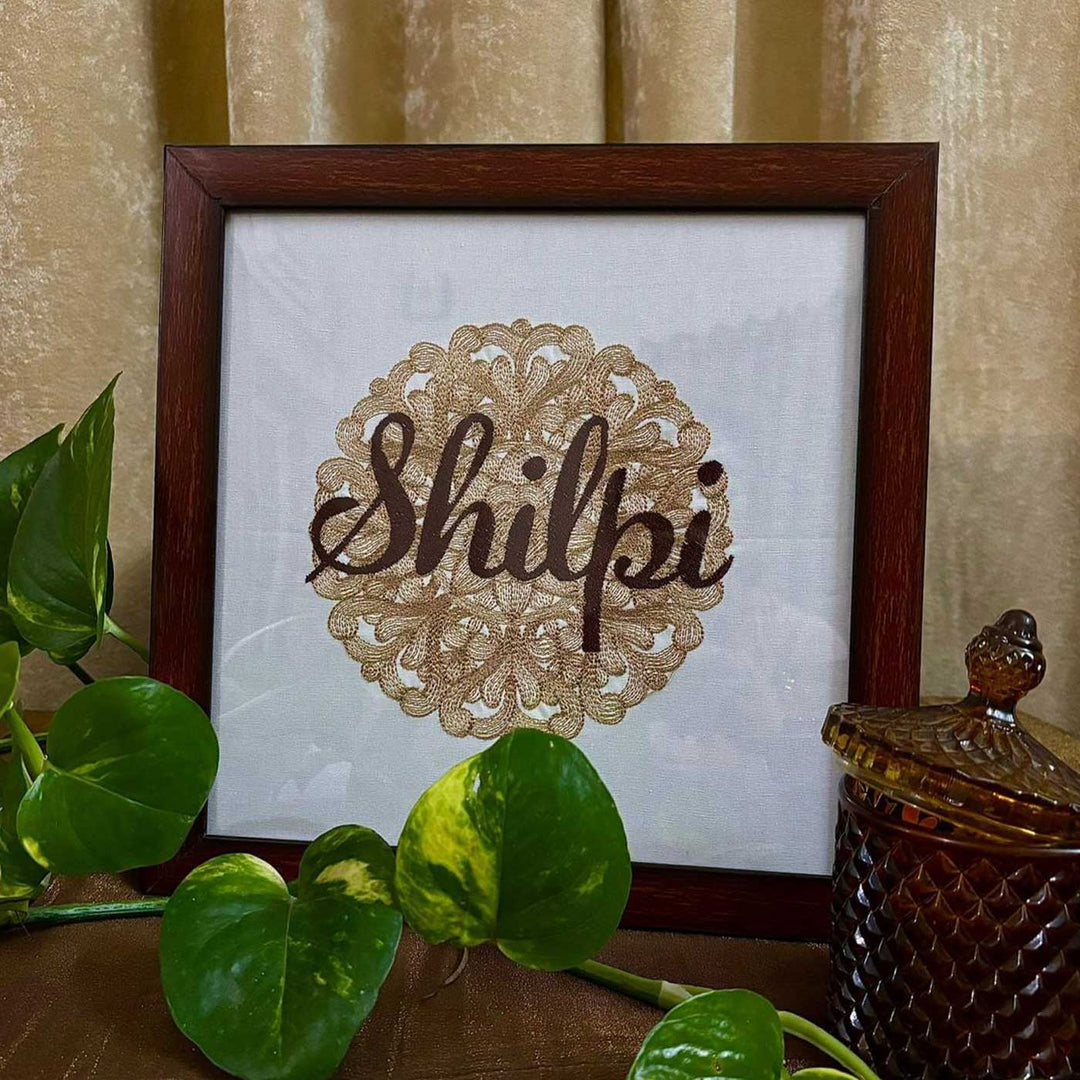 Personalized Embroidered Elegant MDF Wood Decorative Plaque