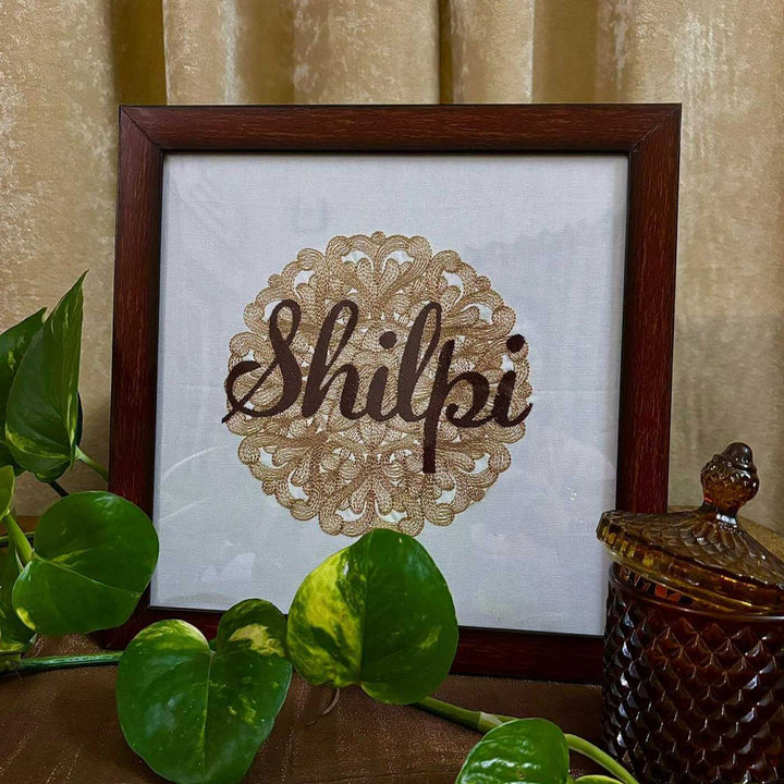 Personalized Embroidered Elegant MDF Wood Decorative Plaque