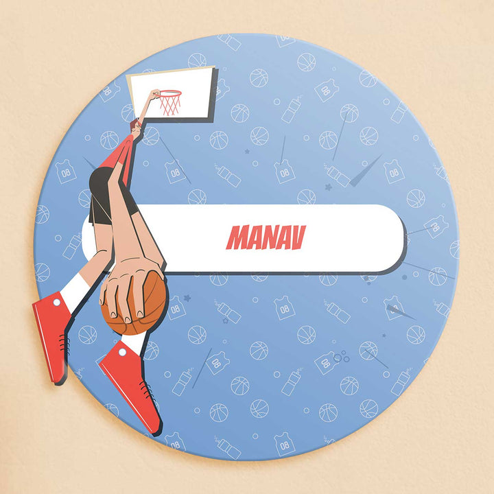 Personalized Basketball Fever Boy Theme Acrylic Kids Name Plate