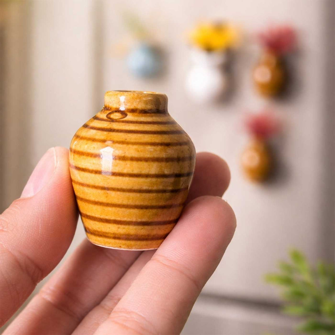 Set of 6 | Garden Whispers Mini Vase Porcelain Fridge Magnet