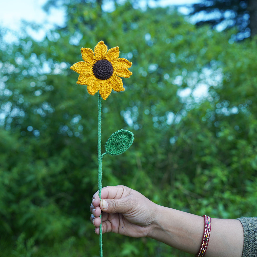 Handmade Crochet Sunflower Flower