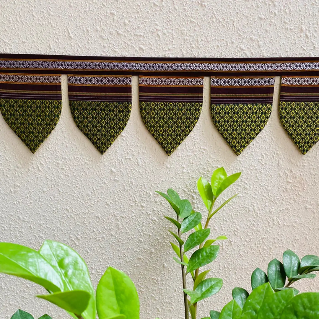42 Inch Handmade Peepal Leaf Design Khunn Fabric Cotton Toran