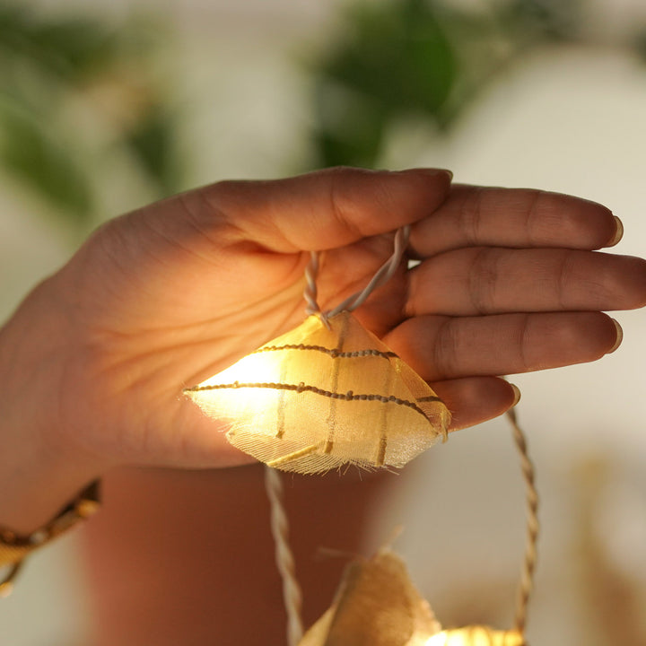 9.15m, 50 Bulbs | Handmade Pastel Organza Fabric LED Fairy Light