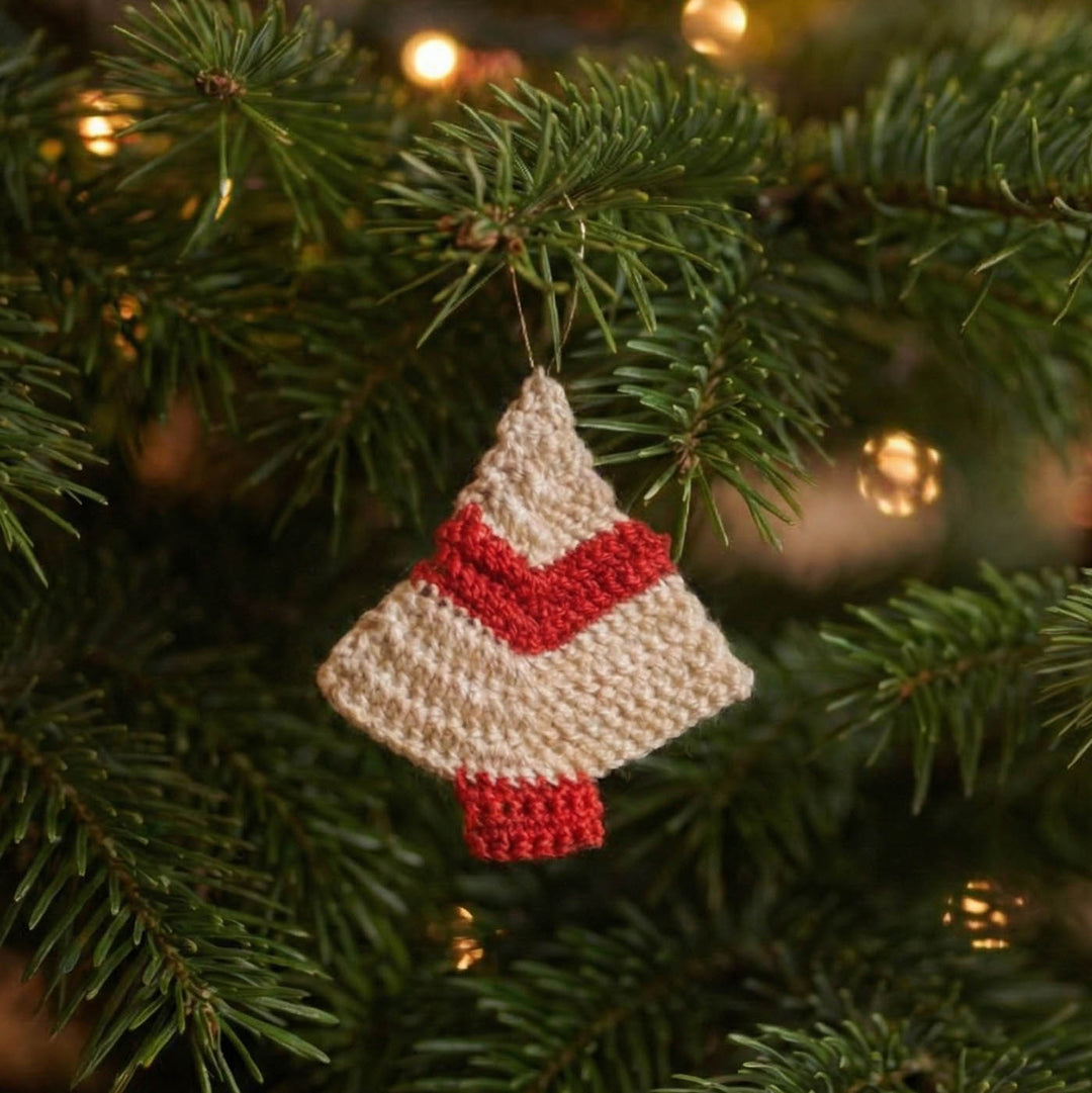 3 Pc | White And Red Crochet Christmas Ornament
