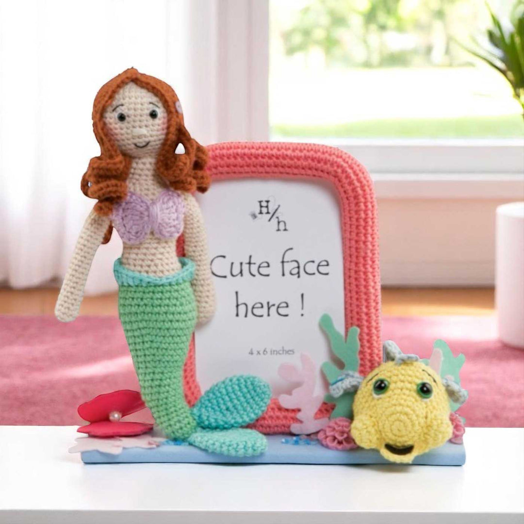 Handmade Crochet Mermaid Photo Frame for Kids