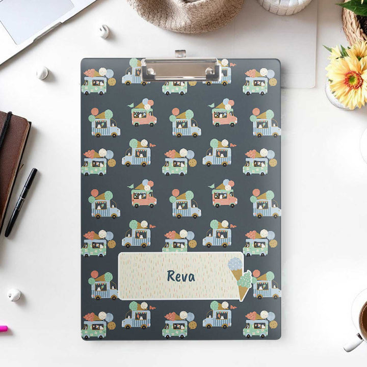 Personalized Ice Cream Fun Theme Acrylic Clipboard