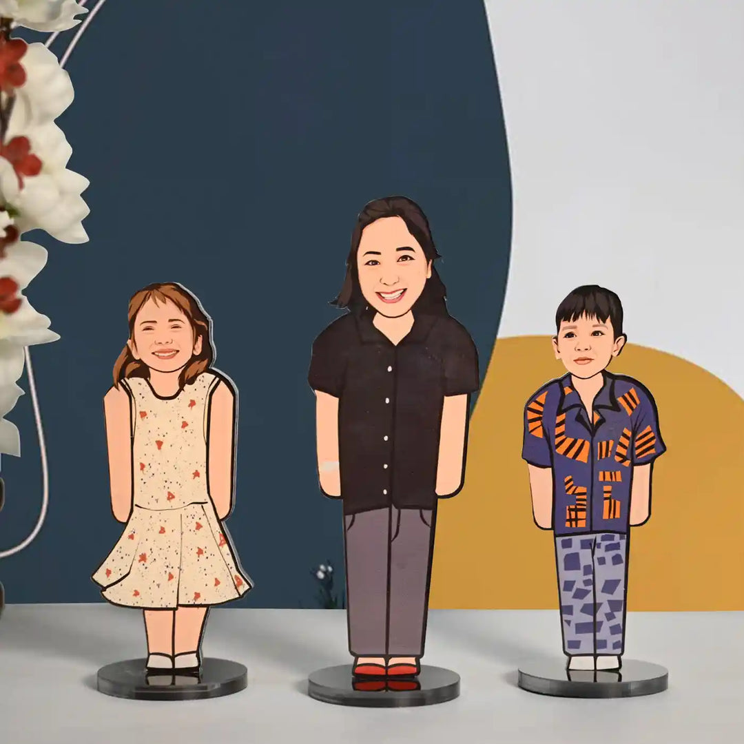 Photo Personalized Printed Full Length Acrylic Caricature Cutout With Stand