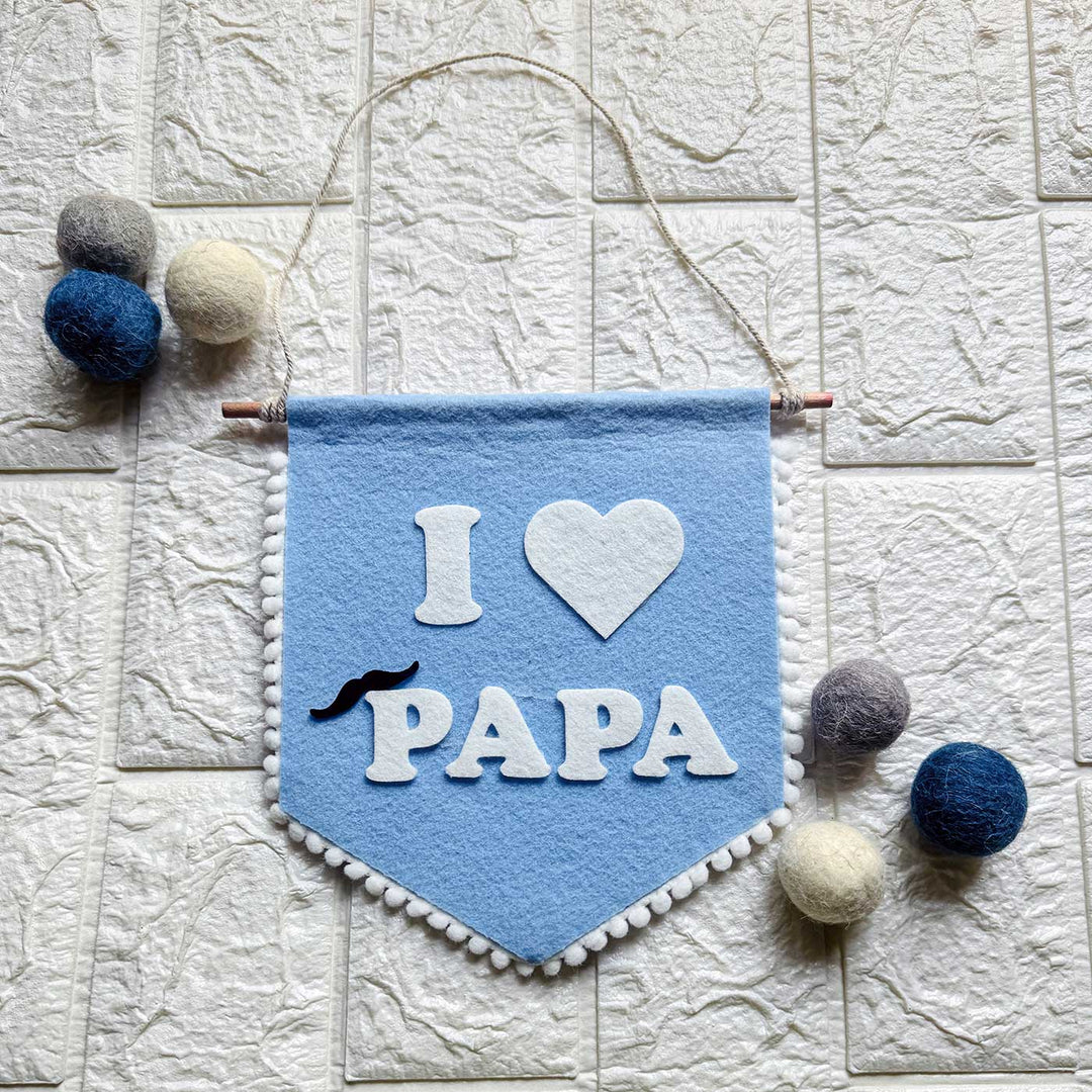 Personalized Handmade I Love Papa Felt Bunting For Fathers