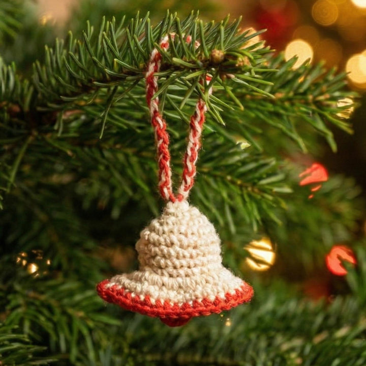 3 Pc | White And Red Crochet Christmas Ornament