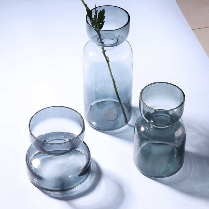 Handmade Grey Grande Tinted Glass Vase | 11.8 inch