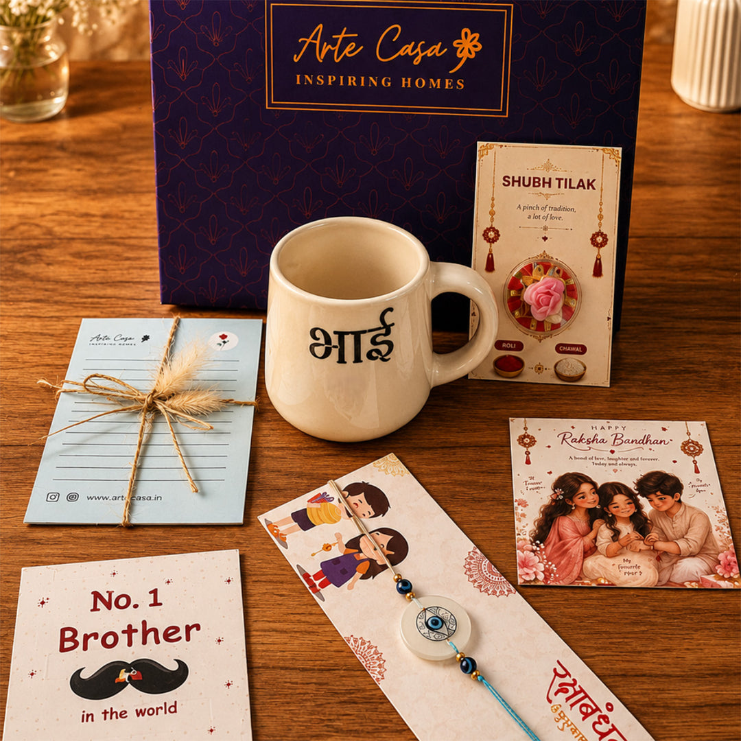 "Best Bhai Ever" Mug Ceramic Rakhi Hamper With Rakhi & Roli Chawal For Brother