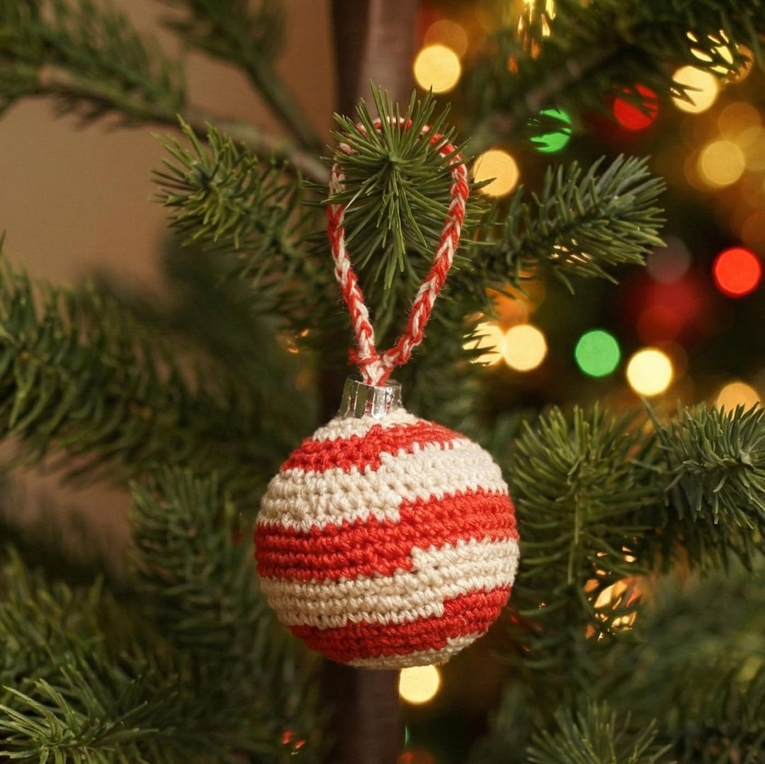 3 Pc | White And Red Crochet Christmas Ornament