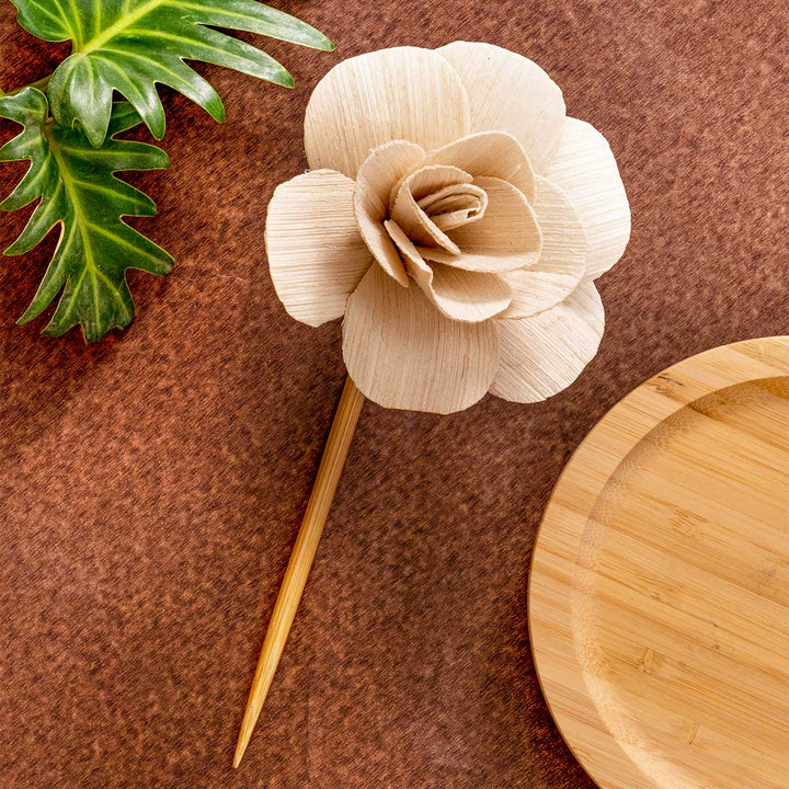 Handmade Gulab Design Bamboo Bunstick