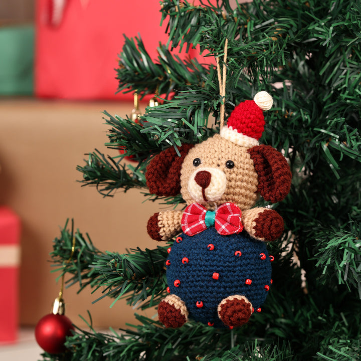 Handmade Dog Crochet Ornament For Christmas Tree Decoration