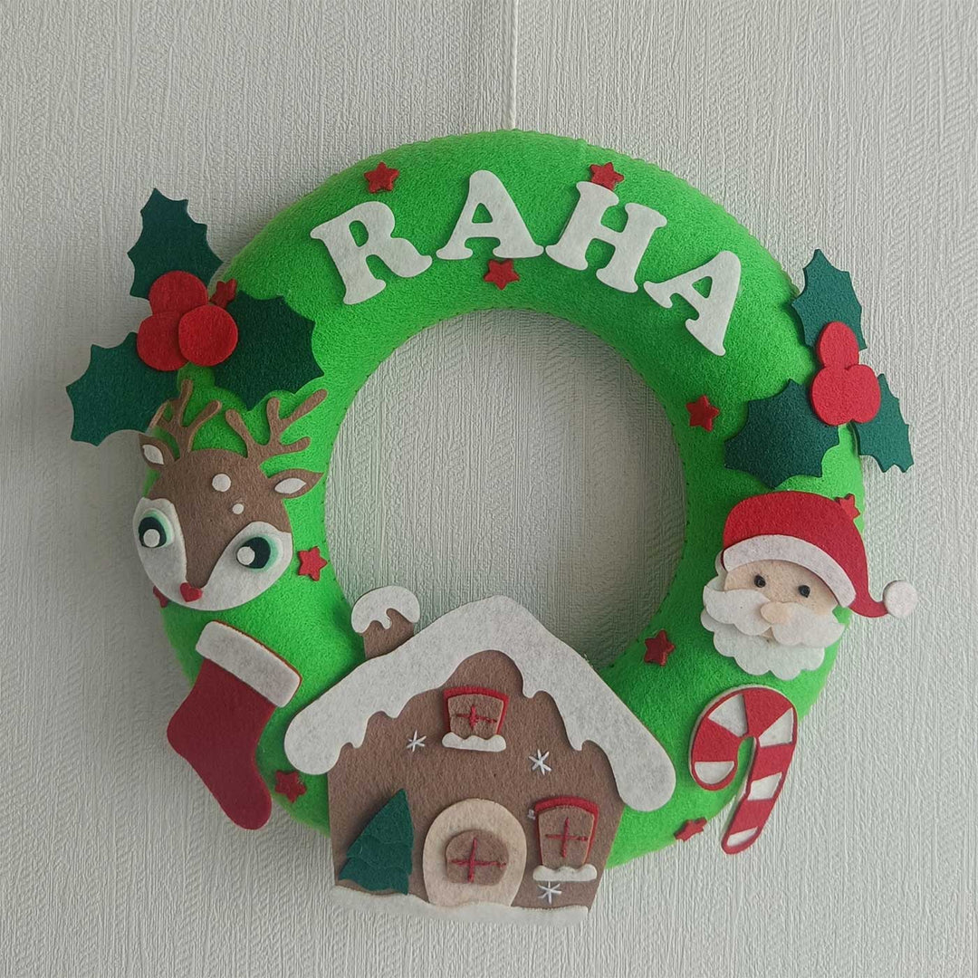 Personalized Handmade House Of Holday Cheers Wreath Name Hanging