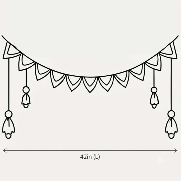 Handmade Pushplata Beaded Floral Vine Banderwal Toran