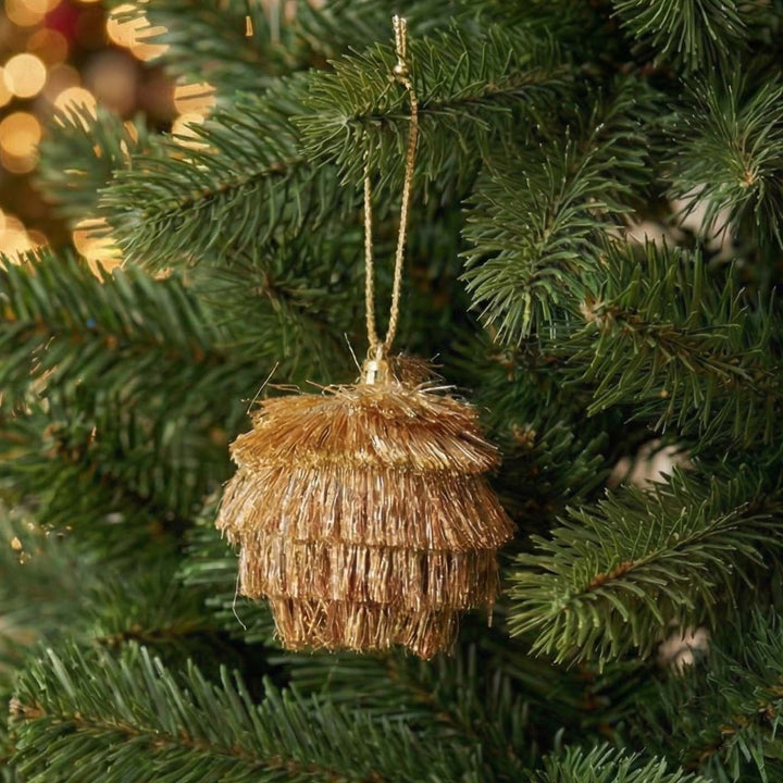 3 Pc | Gold And Silver Glitz And Gota Baubles Christmas Ornament