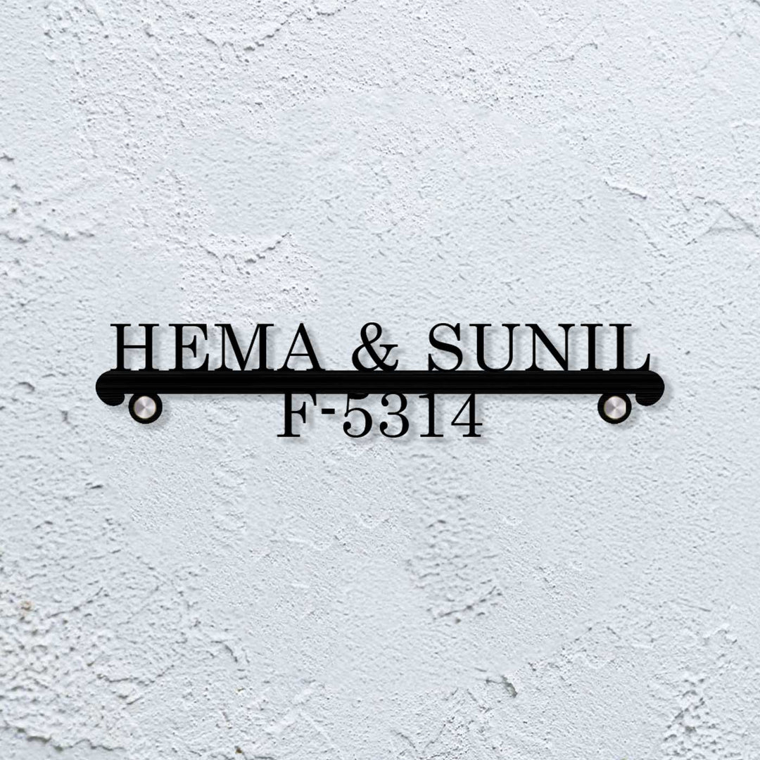 Personalized Laser Cut Elegant Design Steel Name Plate