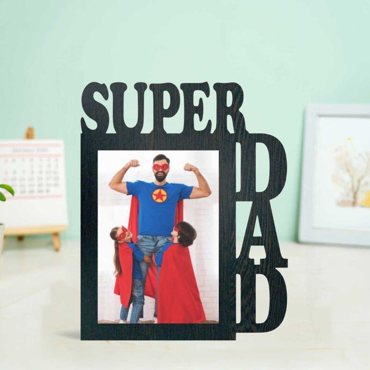 Photo Personalized "Super Dad" Wooden Decorative Plaque For Fathers