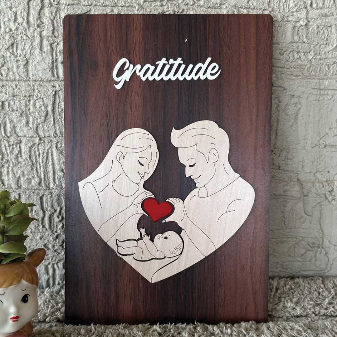 Personalized Parents & Kid Theme Wooden Decorative Plaque