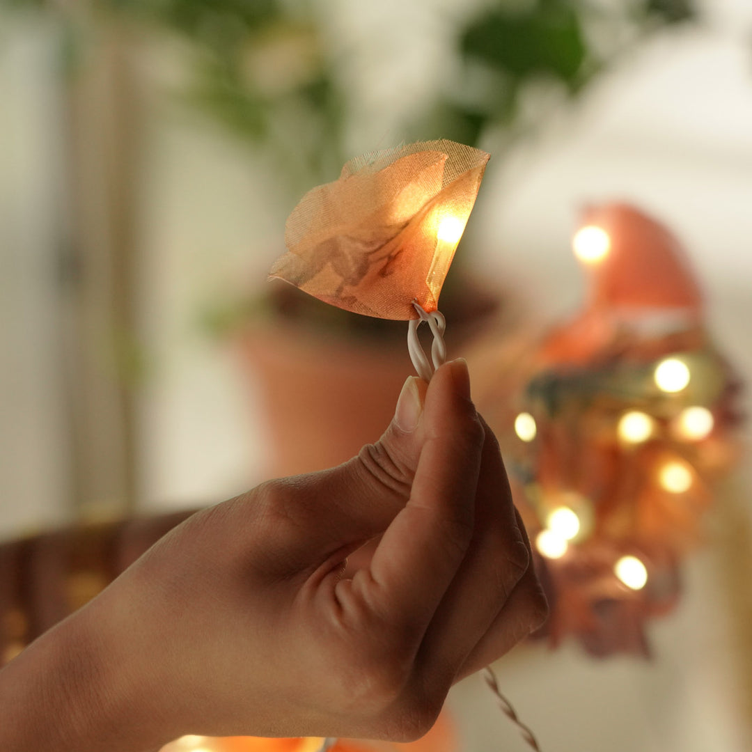 9.15m, 50 Bulbs | Handmade Pastel Organza Fabric LED Fairy Light