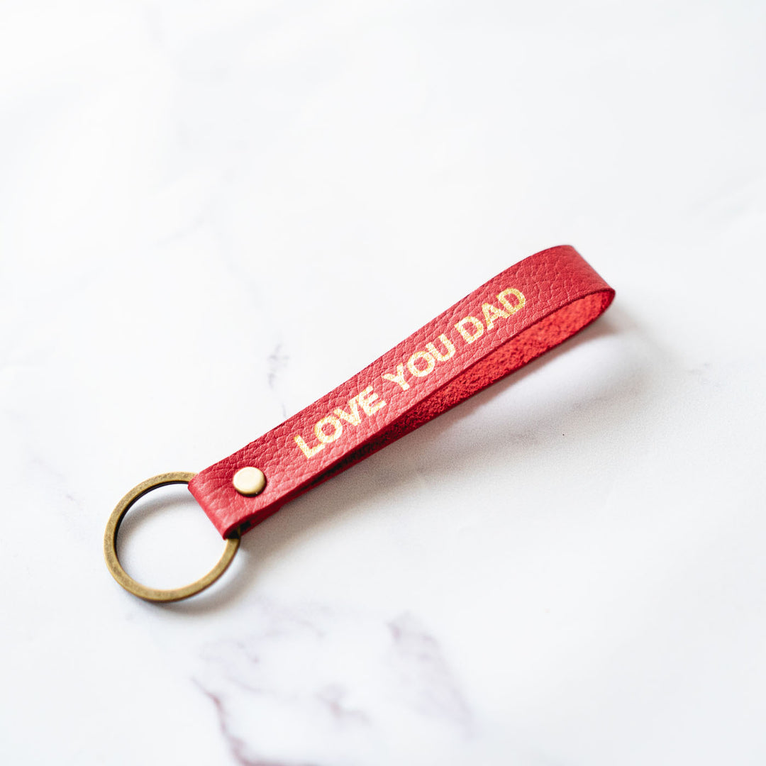 Personalised Leather Keychain for Dad