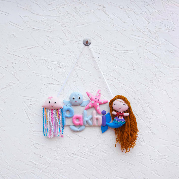 Personalized Kid's Mermaid Theme Felt Nameplate for Girls