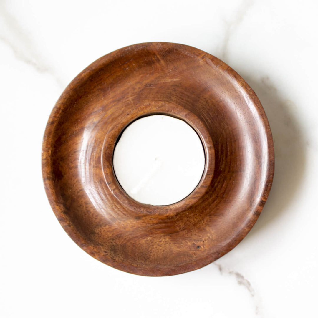 Handcrafted Rosewood Tealight Candle Holder