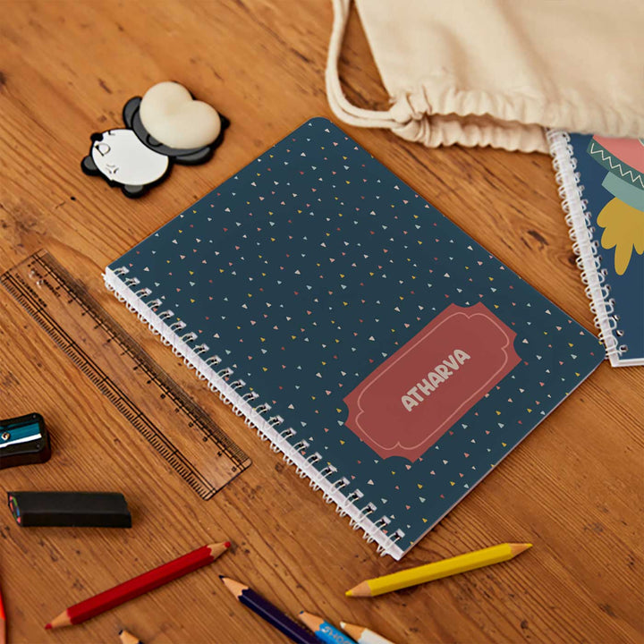 Personalized Triangle Tango Theme Spiral Bound Notebook | 60 Pages