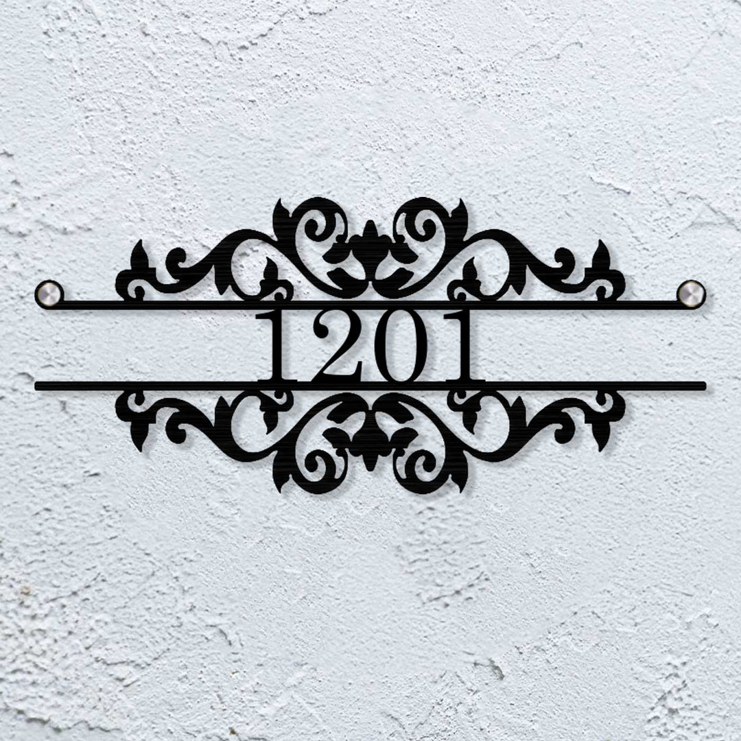 Personalized Laser Cut Ornate Design Steel Name Plate
