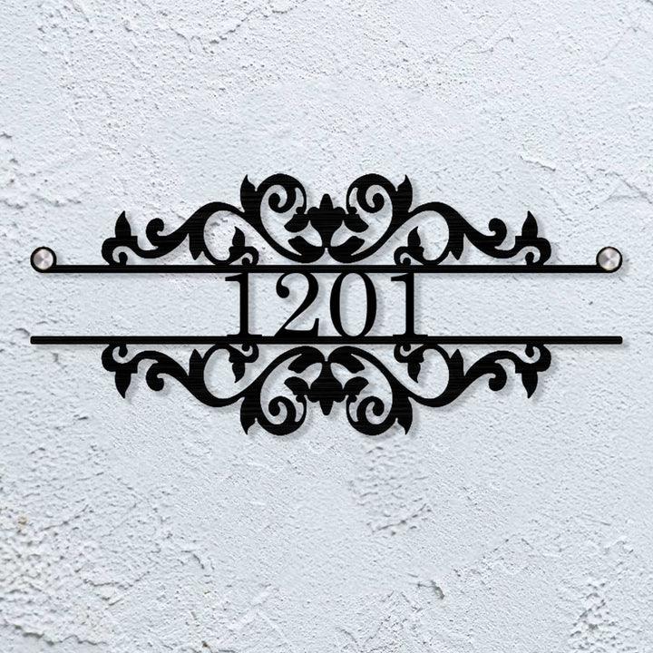 Personalized Laser Cut Ornate Design Steel Name Plate
