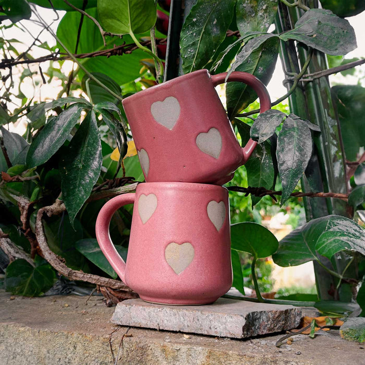 Handmade Dusky Heart Ceramic Mug