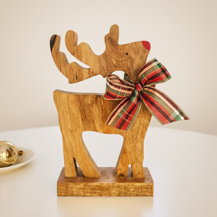 Handmade Reindeer Wooden Table Decor