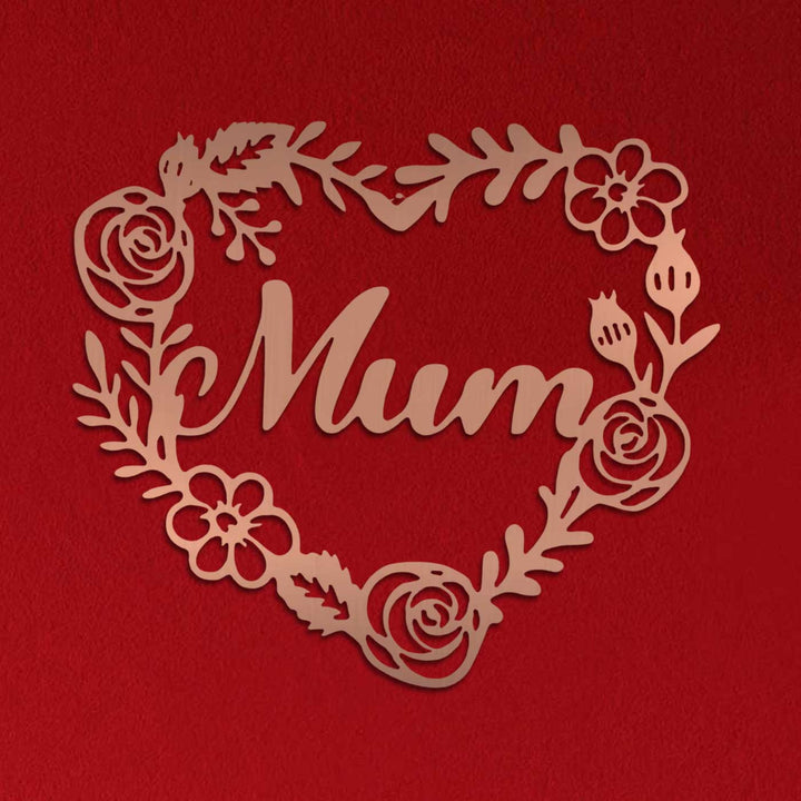 Customized Handmade Laser Cut Floral Heart Theme Metal Decorative Plaque