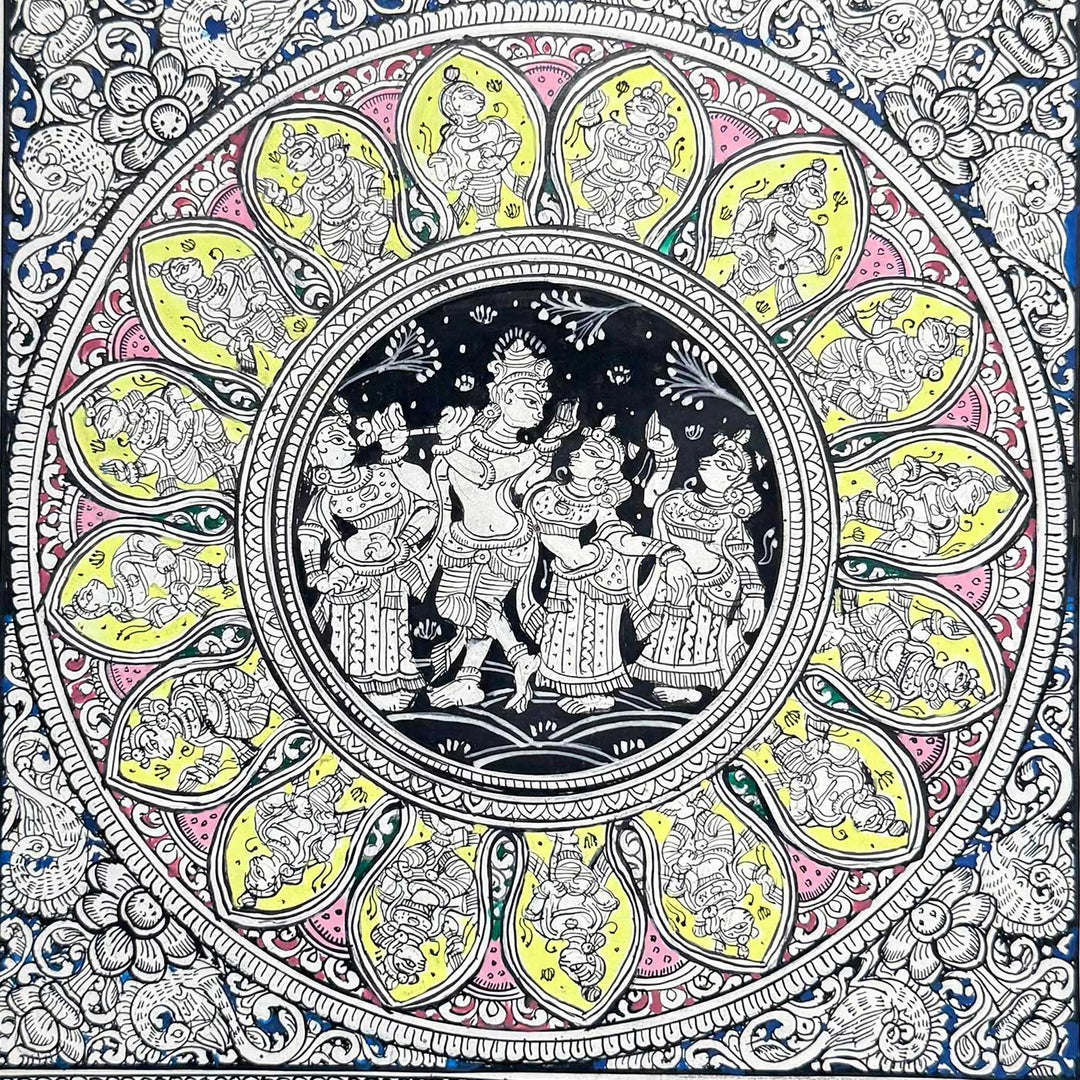 19 X 13 Inch | Handmade Canvas Story Of Krishna Painting