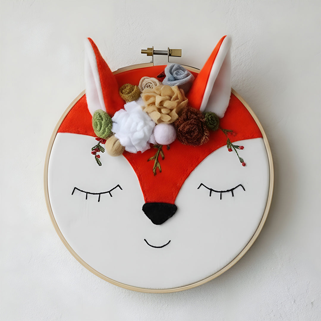 Handmade Fox Theme Felt Wall Hoop
